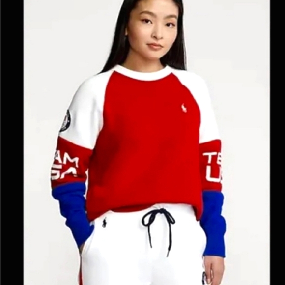 Polo Ralph Lauren Women's Team USA 2022 Official Olympic Sweatshirt Size Girls L - Picture 1 of 7
